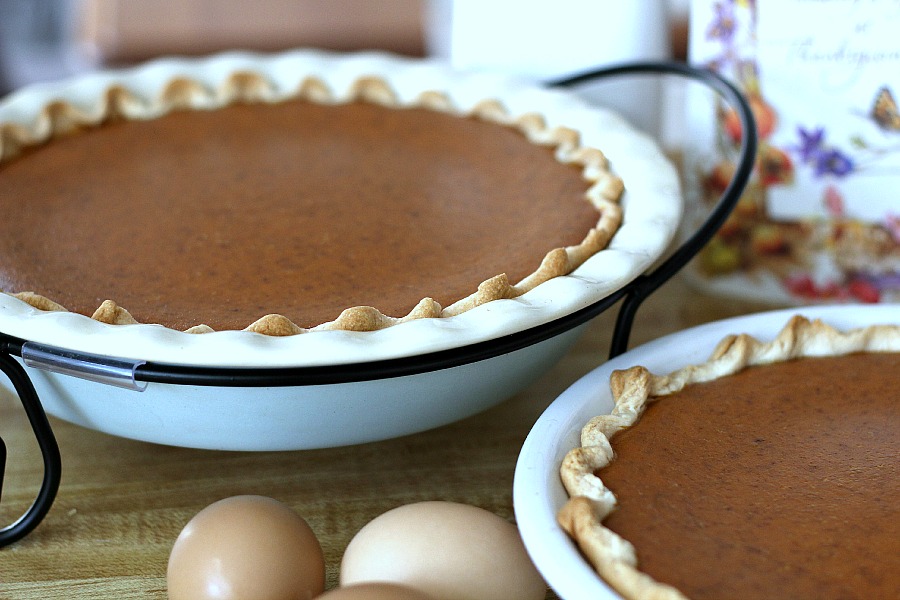 Famous Libby's Pumpkin Pie recipe is so easy and it makes two delicious pies! A Thanksgiving classic on your dessert table.