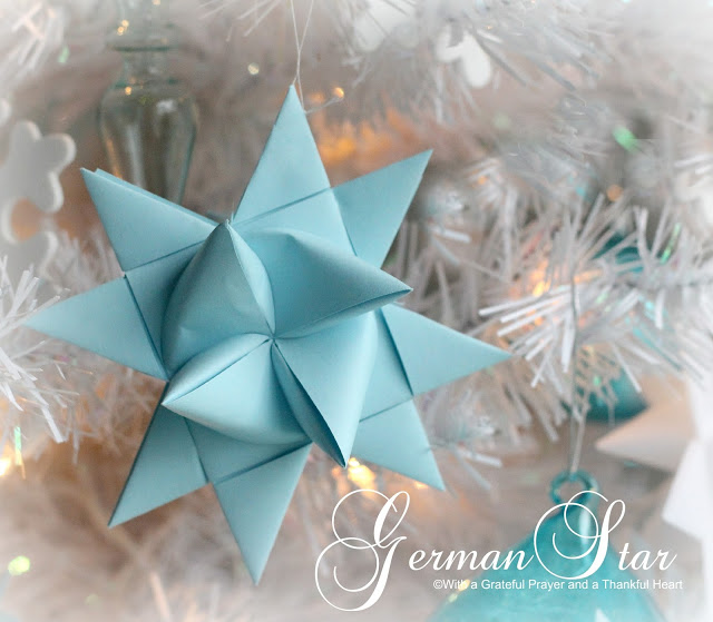 Beautiful folded paper German stars remind many of childhood when they were made at Christmas time. Easy to follow, step by step video tutorial teaches how to make them. 