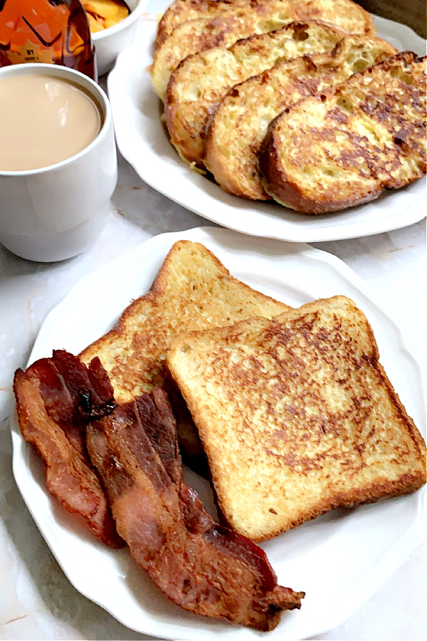 French toast breakfast with bacon