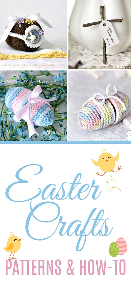 Sweet crochet Easter eggs are easy to make and lovely holiday decorations. Collection of FREE patterns, some vintage, to fill a basket with keepsakes to enjoy for generations. Tutorials include a chocolate diorama egg, an egg that opens for filling and then tied closed. 