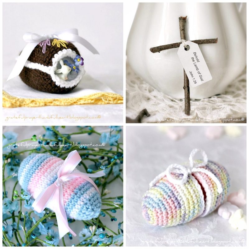 Sweet crochet Easter eggs are easy to make and lovely holiday decorations. Collection of FREE patterns, some vintage, to fill a basket with keepsakes to enjoy for generations. Tutorials include a chocolate diorama egg, an egg that opens for filling and then tied closed. 