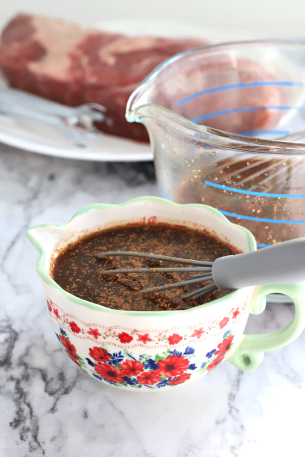 Preparing the sauce for Slow Cooker Beef Brisket