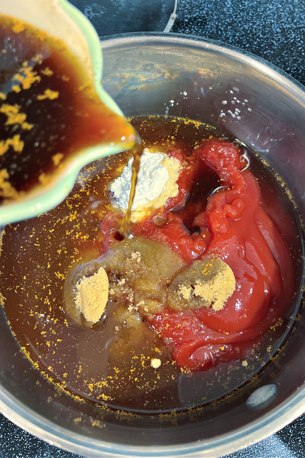 Ingredients for the BBQ sauce for slow cooker beef brisket.