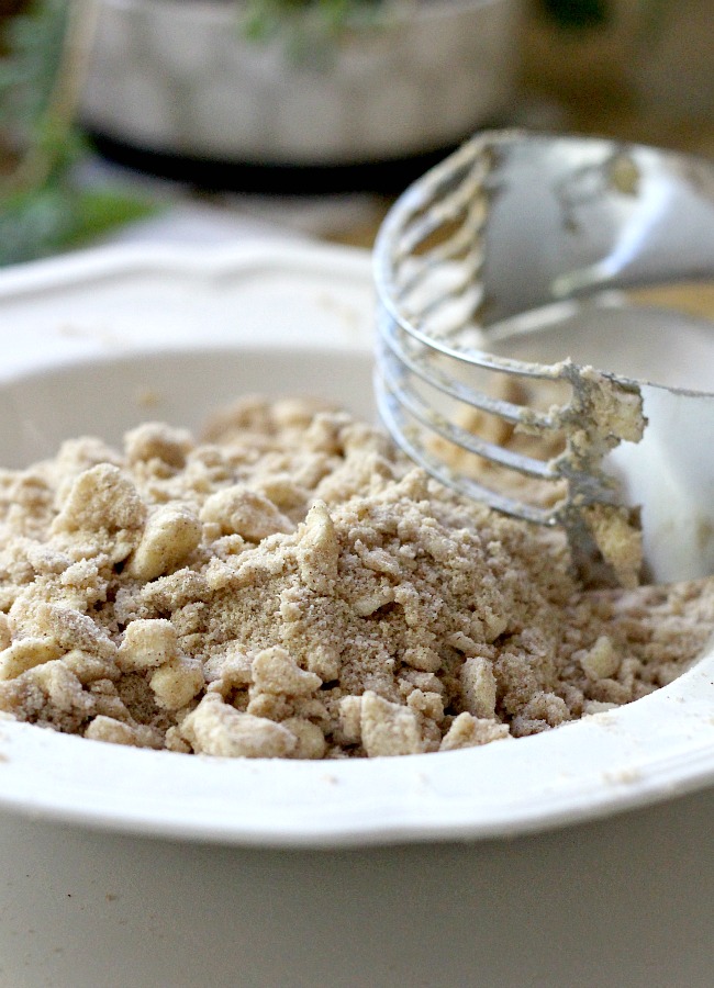 Easy recipe for a favorite coffee cake with a brown sugar crumb topping. Perfect for breakfast with coffee or at break time.