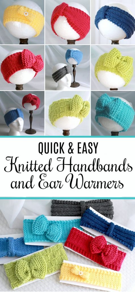 Keep those noggins warm with easy knitted headbands and ear warmers. Easily adjusted FREE pattern for different looks. They make great gifts too!