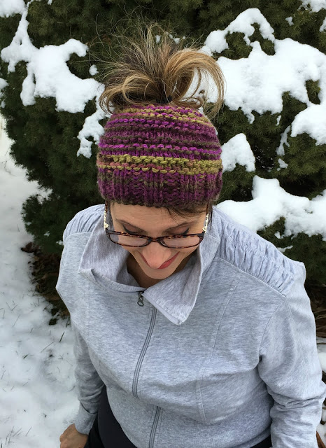 Keep warm with these stylish knitted hats and messy bun with links to easy patterns. Make your own faux fur pompom with easy tutorial.