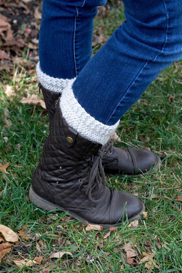 Knitted Boot Cuffs with matching cowl, neck warmer are both warm, stylish and easy to make even for a beginner. Easy pattern and lovely made as gifts.