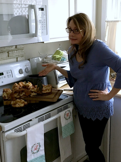 Sometimes mishaps in the kitchen happen even to those who have a lot of experience. Keeping it real as a Jewish apple cake refuses to release from the pan.