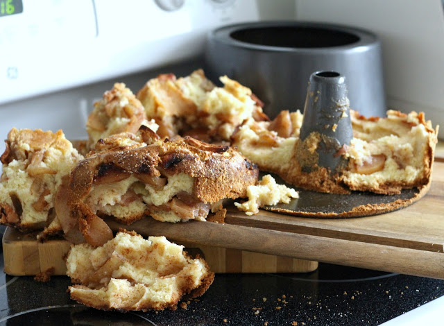 Sometimes mishaps in the kitchen happen even to those who have a lot of experience. Keeping it real as a Jewish apple cake refuses to release from the pan.