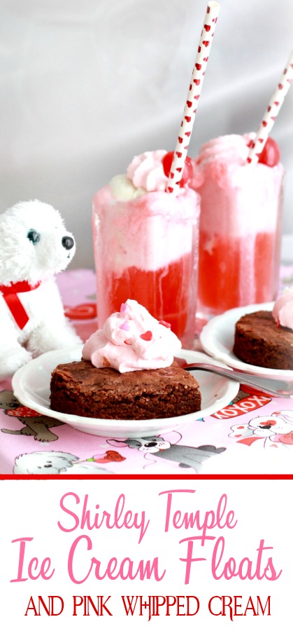 Fun and pretty Shirley Temples and pink whipped cream make delicious floats just right for Valentine's Day.