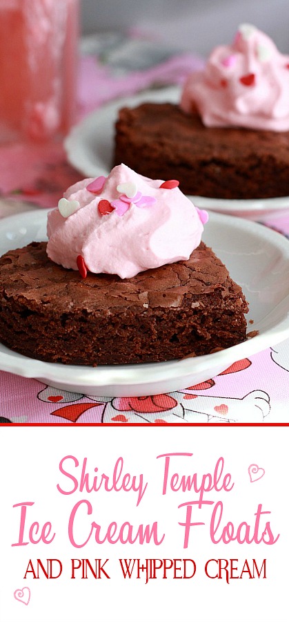 Fun and pretty Shirley Temples and pink whipped cream make delicious floats just right for Valentine's Day.