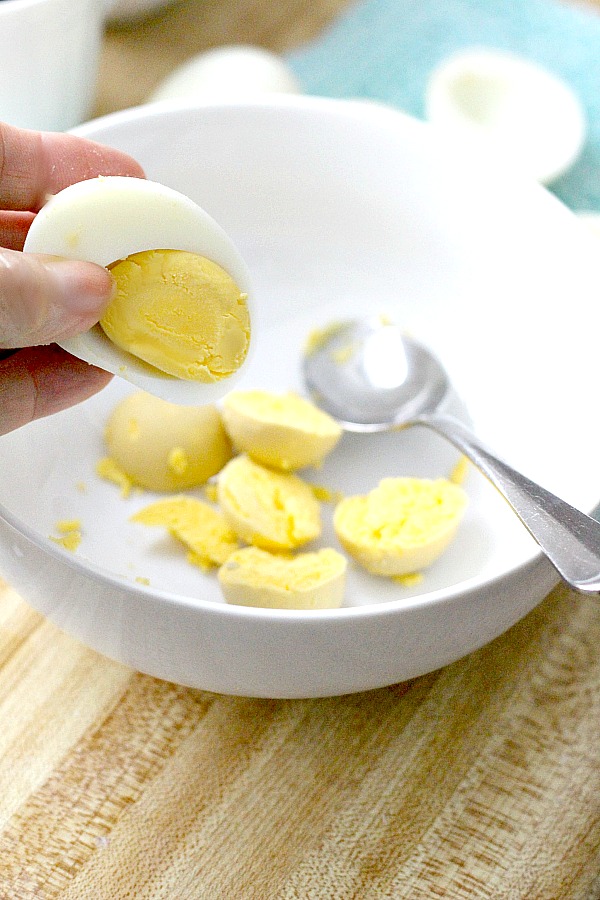 Add these lovely pastel colored eggs to your Easter brunch. Colored whites are filled with a classic deviled egg mixture for a favorite appetizer or breakfast dish. 