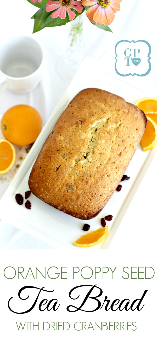 Orange poppy seed tea bread with dried cranberries is lovely for breakfast, snack or to share with friends. Serve frosted or plain. Sweet friendship poem.