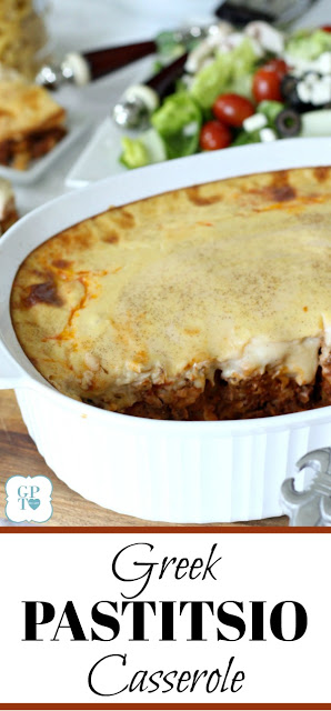 Easy recipe for classic Pastitsio Greek Casserole, a pasta dish that contains ground beef and béchamel sauce. 