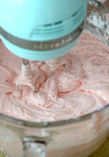 pretty cherry pink frosting