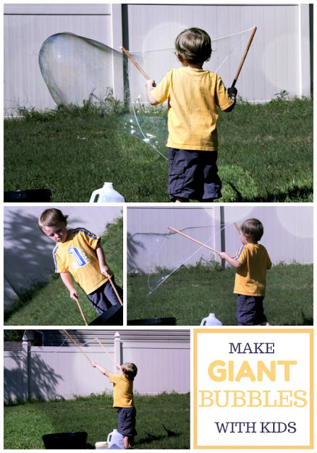 How-to DIY instructions for making a fun summer activity for grandchildren and kids of all ages. GIANT bubbles too big to believe