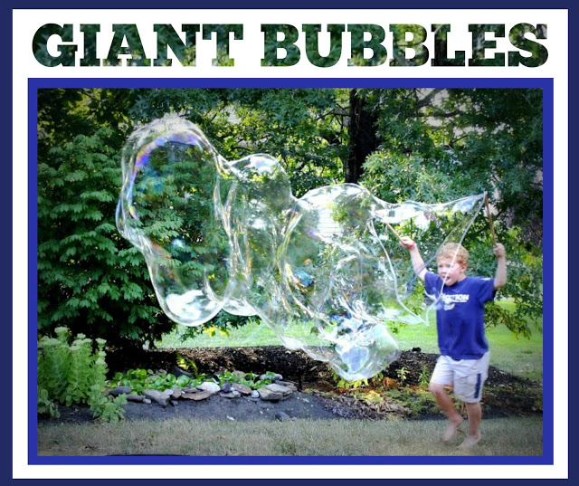 How-to DIY instructions for making a fun summer activity for grandchildren and kids of all ages. GIANT bubbles too big to believe