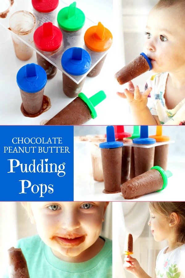 Enjoy an easy summertime recipe for homemade frozen chocolate peanut butter pudding pops for kids and adults alike.