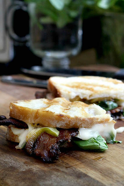 Take grilled cheese to another level with the addition of bacon, figs and greens. Great flavor combines with melt-y cheese and grilled to golden perfection.