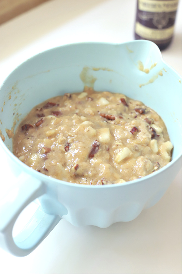 Batter for pear, banana and walnut muffins