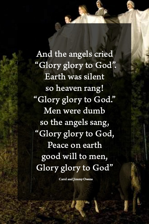 How should a KING come? Even a child knows the answer of course… And the angels cried “glory, glory to God”. Beautiful song and words to celebrate the birth of a Savior.