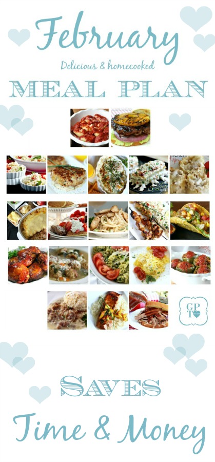 Save time and money following a meal planner with links to all recipes. Delicious February or winter dishes meals you and your family will love. Wholesome, healthy, delicious and homemade.