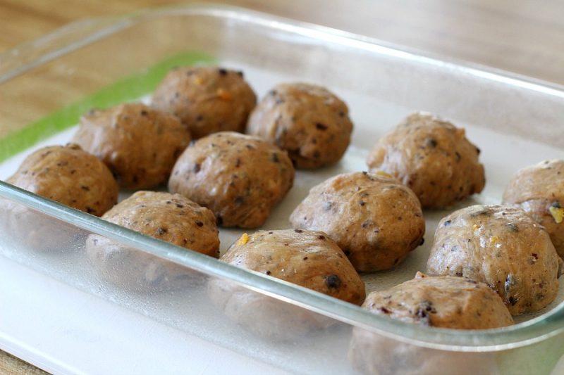 Hot Cross Buns are an Easter tradition and a lovely, sweet breakfast treat with the warm flavor of cinnamon. Dough is made easily in a bread machine then shaped and baked in a dish. Frosting is piped on top in the shape of the cross. Perfect addition for brunch with hard-boiled, colored eggs.