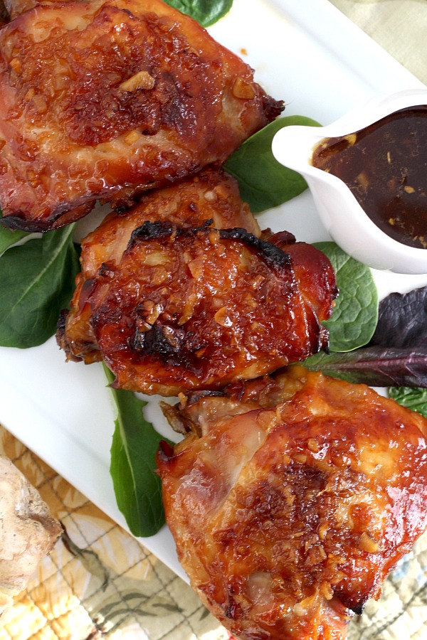 Easy recipe for baked Indonesian ginger chicken with a sticky and delicious sauce. Marinated chicken in a fresh ginger, garlic and soy sauce marinade is then bake until tender and moist. Serve over rice for a fabulous dinner.