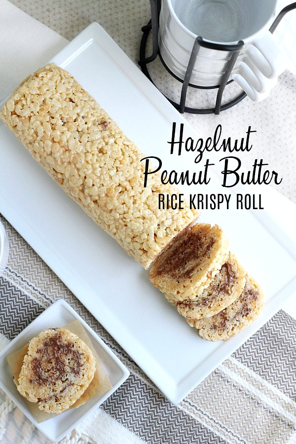 Easy recipe for Chocolate & Peanut Butter Rice Krispies Roll, fun treats for adults and kids.