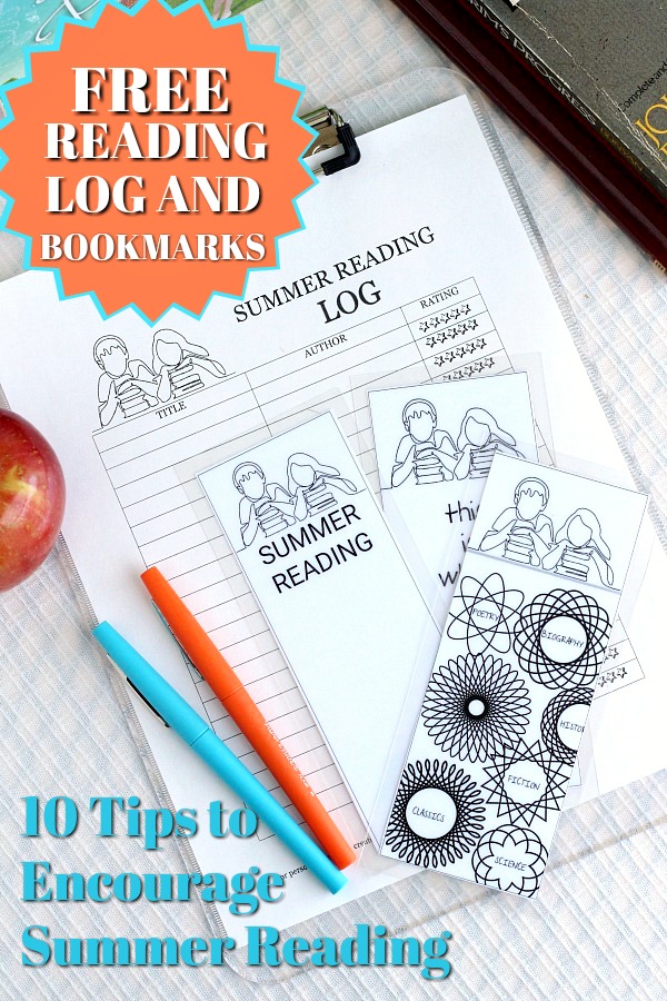 School is out! Get FREE printables, kids Summer Reading Log and Bookmarks. With 10 Tips to Encourage Summer Reading.