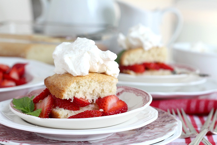 Easy recipe for summertime favorite strawberry shortcake. Served with fresh strawberries and whipped cream for a delicious dessert.