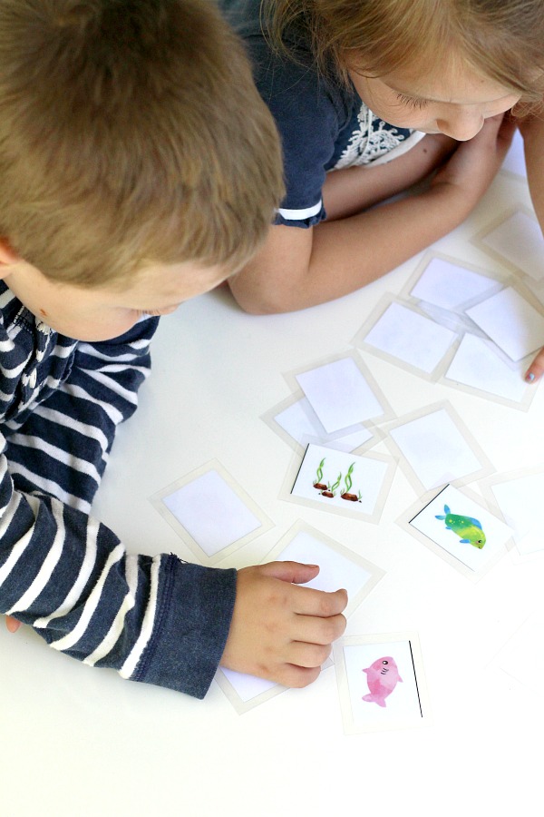 Cute and colorful, Something Fishy matching memory game, provides hours of fun for kids while building recall, focusing and problem solving skills.