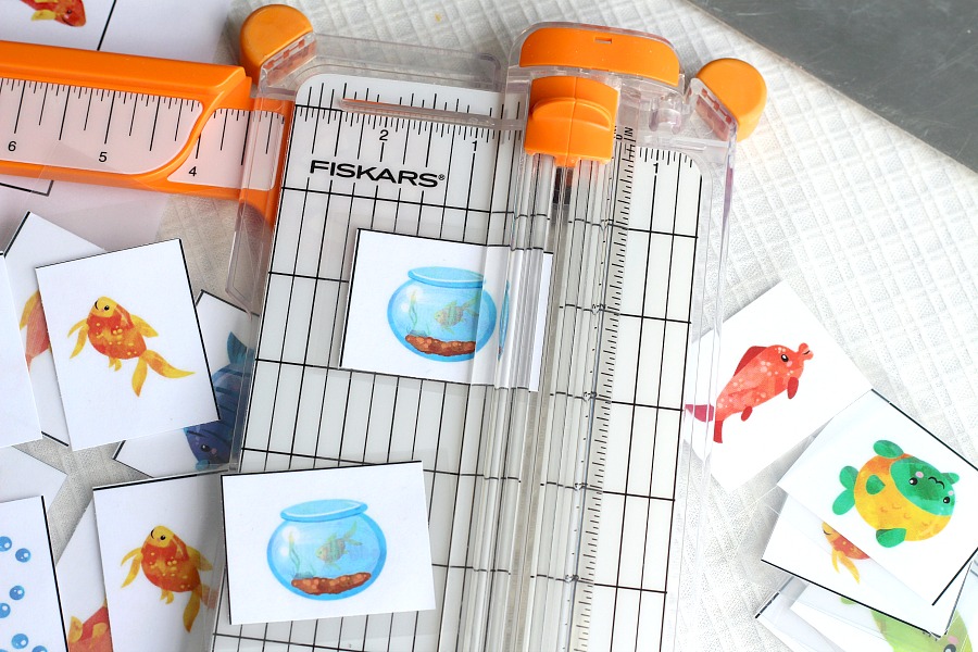 Cute and colorful, Something Fishy matching memory game, provides hours of fun for kids. Easy to laminate at home for durability.