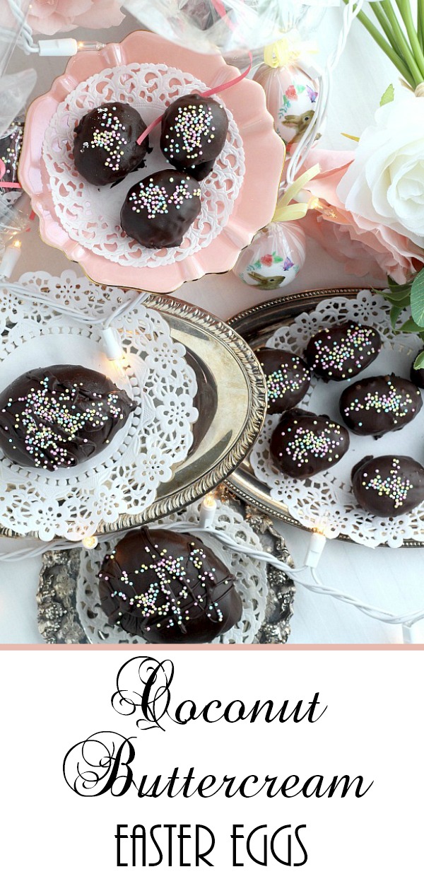 Coconut buttercream Easter eggs are such a happy memory from childhood. I remember how pretty they looked in my Easter basket. They took the place of honor amid the colored hard-boiled eggs, tall chocolate bunny, jelly beans. Try these easy-to-make homemade chocolate covered coconut Easter eggs.