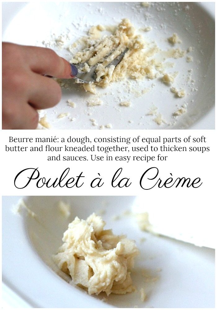 Poulet a la Creme or chicken in cream sauce looks & sounds complicated. It's really an easy and delicious French dish special enough for entertaining yet simple for weeknight dinner.