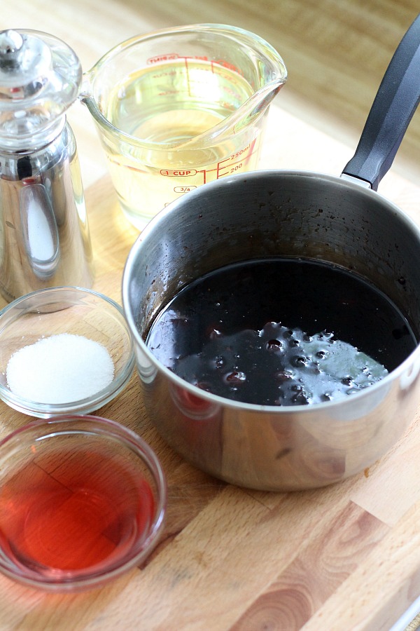 Easy recipe for a delicious cherry balsamic vinaigrette made with cherry preserves. Full of flavor and perfect on a bed of mixed greens or spinach.  Add your favorite salad add-ins. Serve as is or top with grilled steak, chicken or shrimp.