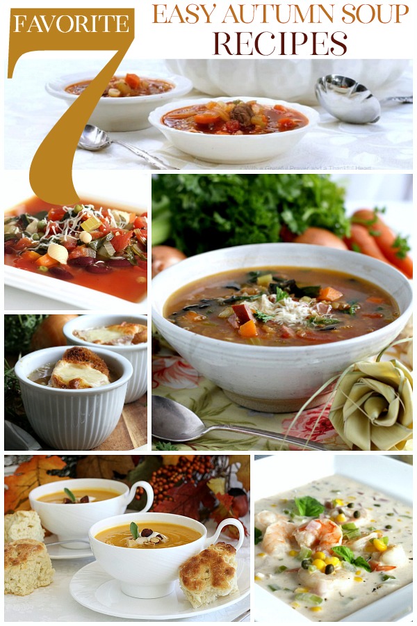 Brisk and windy days of autumn call for tummy filling, heart-warming and taste-satisfying soup.Â There's nothing like a steaming bowl of homemadeÂ soupÂ to warm you up on a coolÂ fallÂ day.Â The next time you're craving a meal that's comforting and delicious, make any of these 7 Favorite Autumn Soup recipes.