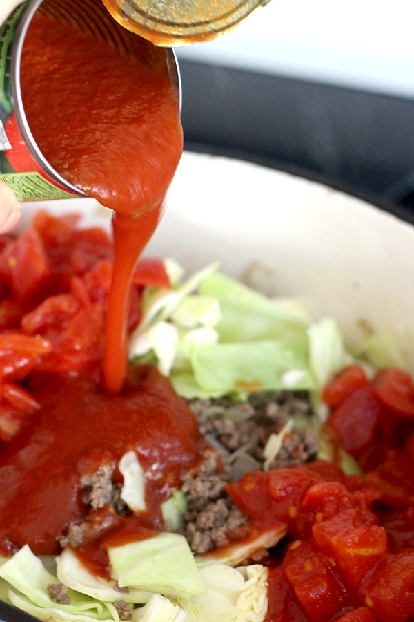 Do you like stuffed cabbage rolls but not the work and mess? Unstuffed Cabbage Soup is super easy and has all of the tastes you love. It is delicious! Serve a piping hot bowlful with cornbread if you would like.