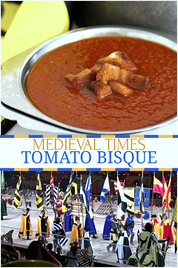 Worthy of the Queens approval and fit for her knights as they ready for a fencing duel is a delicious bowl of Medieval Times Tomato Bisque. Click for easy soup recipe and photos of a visit featuring jousting, swordsmanship, horsemanship and falconry.