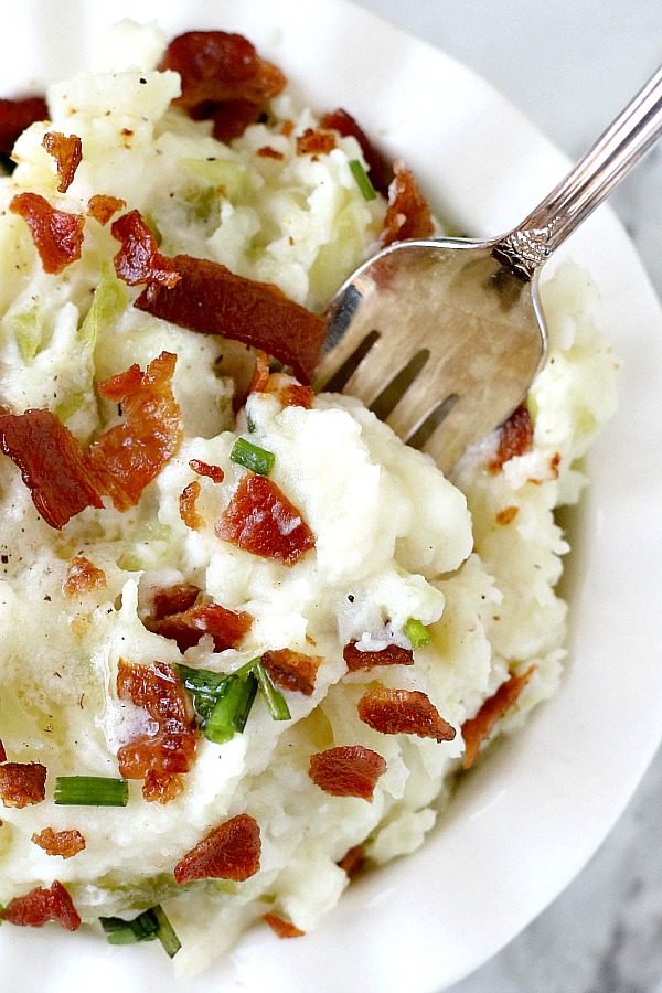 A traditional Irish side dish, colcannon is a filling and delicious combination of potatoes, cabbage and bacon. A must for dinner each St Patrick's Day.