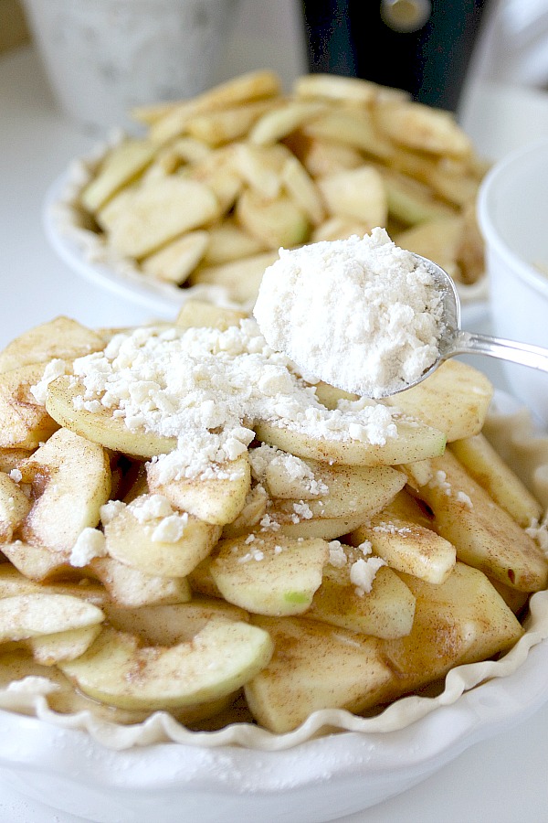 Easy recipe for apple crumb pie with tender apples baked in a bottom crust and topped with a sweet streusel topping. Perfect 4th of July holiday celebration or when you want a delicious dessert.