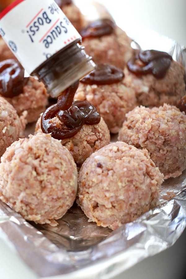 Ham balls in barbecue sauce is a great way to use leftover ham. Delicious combination of ham and BBQ sauce served over linguini or buttered noodles.