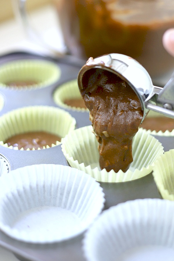 Easy step-by-step recipe for making super moist chocolate zucchini cupcakes with a creamy peanut butter frosting.