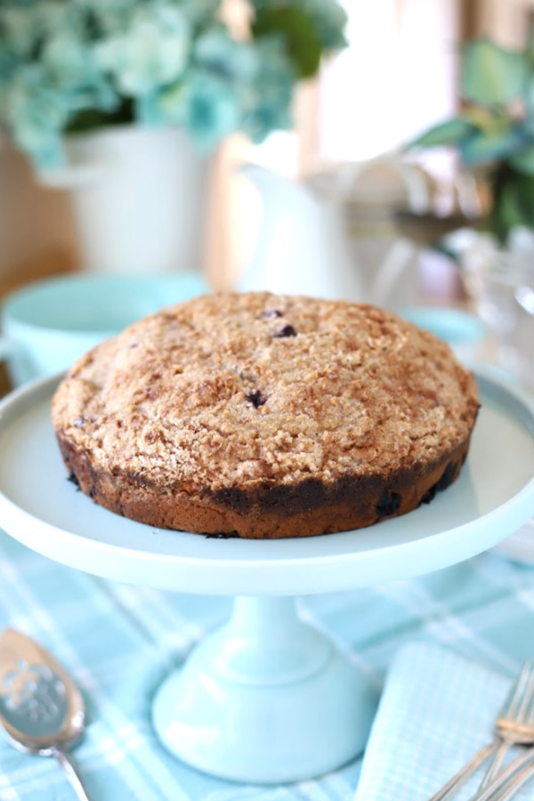 Blueberry buckle coffee cake is moist and delicious with a sweet crumb streusel topping. An easy recipe perfect for breakfast, brunch and snacking.