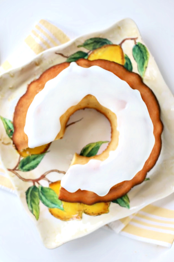 Easy recipe for coconut lemon cake made with coconut milk is similar to pound cake, baked in a Bundt pan,  and is a lovely tea time or coffee break dessert. 