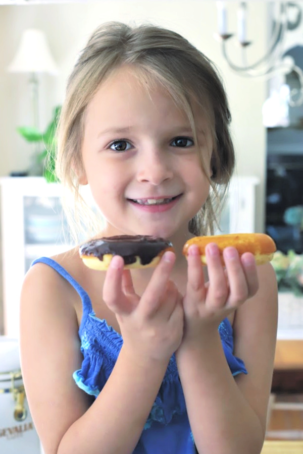 Make a batch of homemade baked cake donuts. Easy recipe and fun to make with kids or grandchildren. Add chocolate frosting, powered sugar, cinnamon sugar or just leave plain.