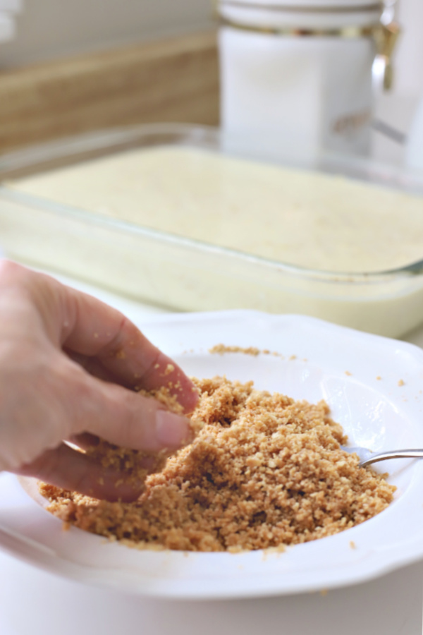 Crumb topping for noodle pudding kugel