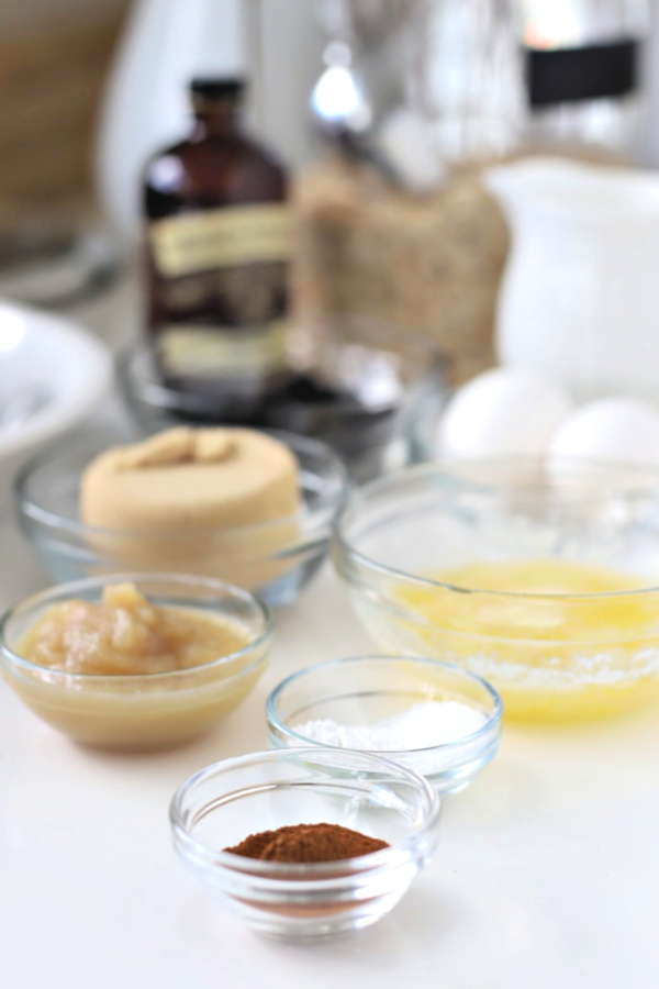 Ingredients for making baked oatmeal