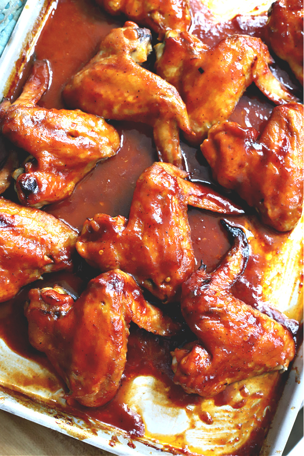 baked orange glazed sticky chicken wings