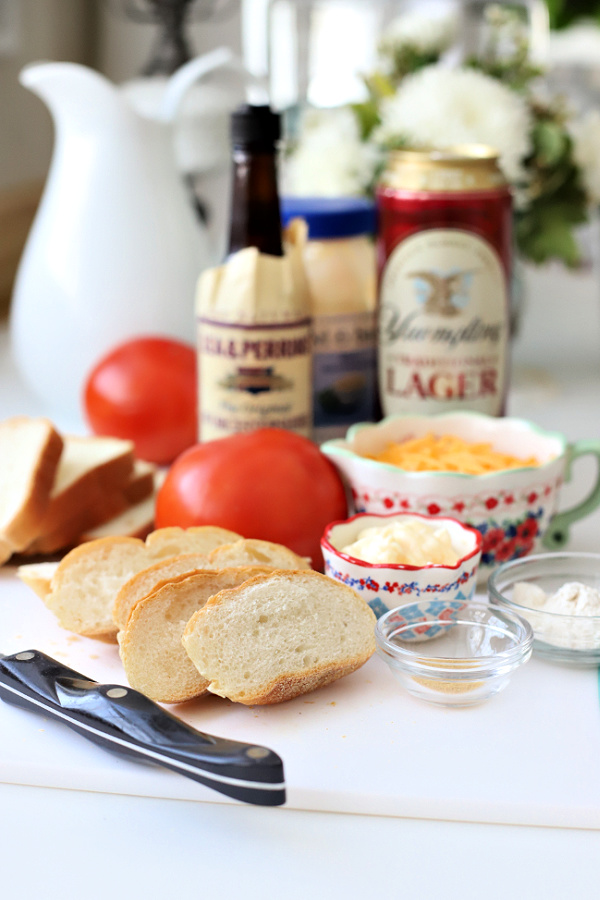 Ingredients for making Welsh Rarebit